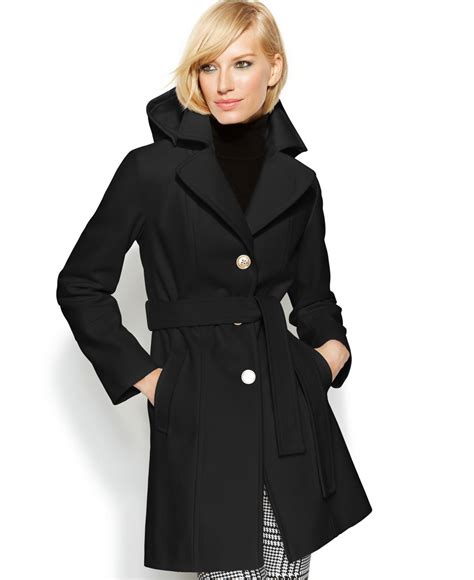 black michael kors coats|Michael Kors black wool coat.